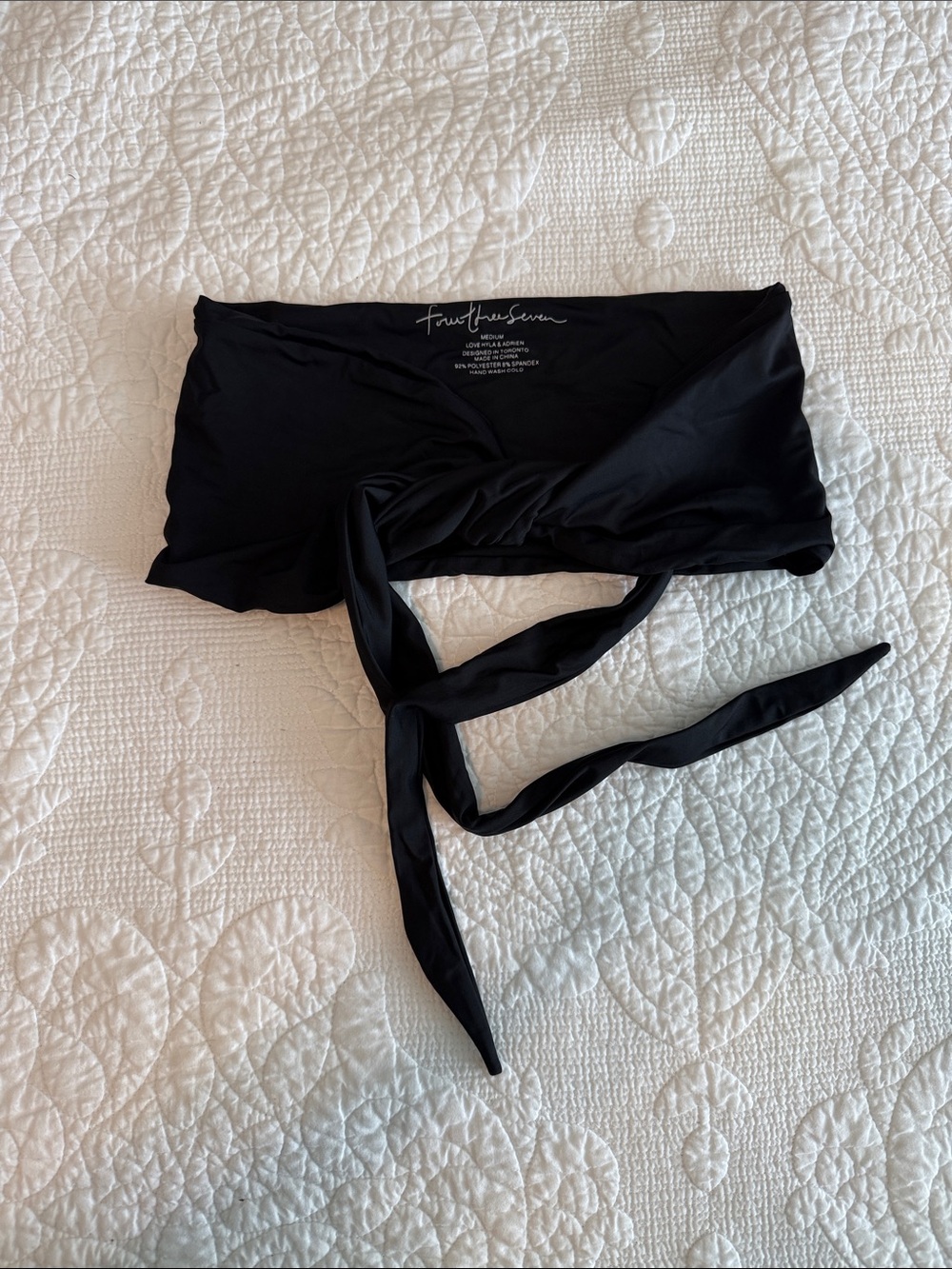 437 Swim - Black Tie Bandeau Bikini Top